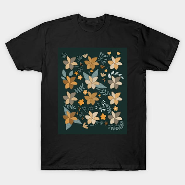 Folksy Wildflowers T-Shirt by WalkSimplyArt